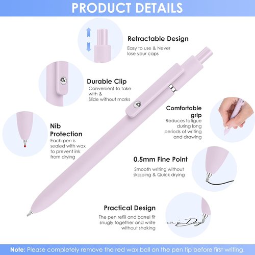 Donyang Gel Pens - 7-Pack 0.5mm Black Ink Fine Point Pens for Smooth Writing | Perfect for Journaling & Note Taking