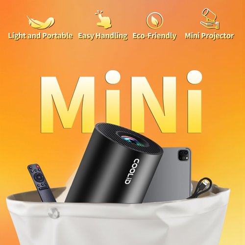 Mini Projector, Support 4K 1080P Portable Projector with Bidirectional WIFI6 5G and Bluetooth5.4, 270° Rotatable, Auto Keystone Correction, 35"-130" Video Projecto Compatible with HDMI/USB/Phone-Black