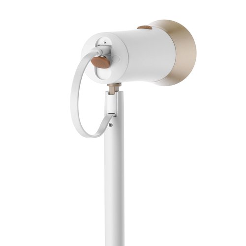 Dimmable LED Desk Light Study Lamp w/Adjustable, Rechargeable & Detachable Head - Home/Dorm/Office Table Lighting for Work, Reading & Studying - White/Gold
