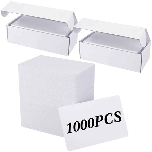 Yexiya 1000 Pcs Blank PVC Cards White Quality Plastic ID Badge Printers Cr80 30 Mil Business Cards Fit Most Photo ID Badge Printers