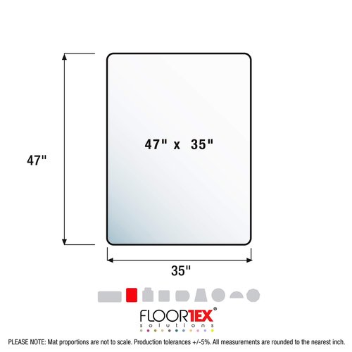 Cleartex Floortex Megamat Extra Thick 35-inch x 47-inch Rectangular Chair Mat for Hard Floors & Carpets, Polycarbonate (FCM12895ER)