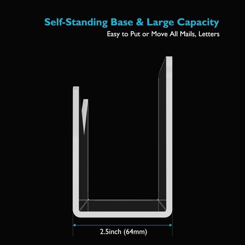 Bundle Set 2, Ktrio Acrylic Clear Brochure Holder 8.5 x 11 inches 2 Pack, Acrylic Mail Holder Clear Mail Organizer Countertop 6 x 2.5 x 4 Inches 1 Pack for Home Office School
