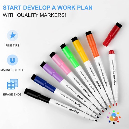 Cazeyoo Magnetic Desktop Whiteboard - Portable Double-Sided 16 x 12 Inch with Stand, Markers & Eraser
