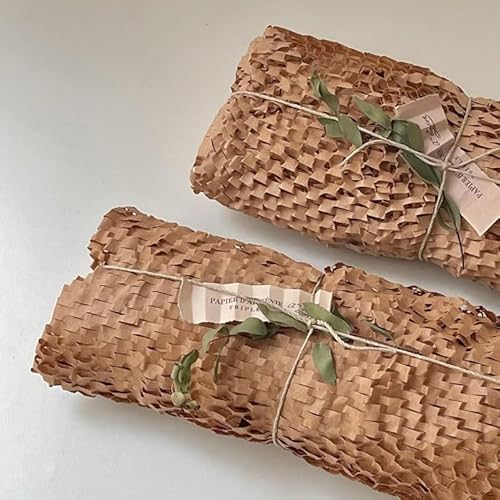 Honeycomb Packing Paper, 15"x300' Eco Friendly Packing Paper for Moving Recyclable Shipping Supplies Bubble Paper Wrapping Protective Roll, With 24 Fragile Sticker Labels