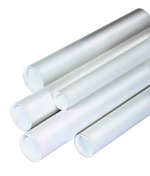 Aviditi White Mailing Tubes with Caps, 3" x 26", Pack of 24, for Shipping, Storing, Mailing, and Protecting Documents, Blueprints and Posters