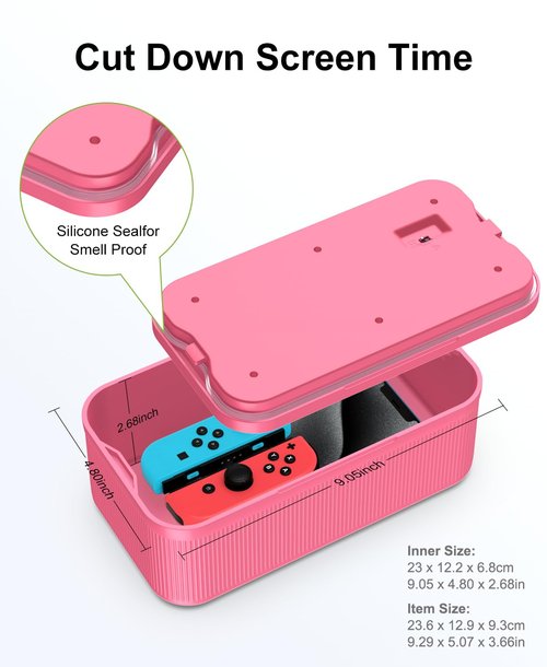 ySky Lockable Storage Box with Combination Code - Secure Medicine Safe box, Phone Jail & Snack Container for Refrigerator, Home, Office, Travel - Durable Multi-Purpose Lock Box (Berry)