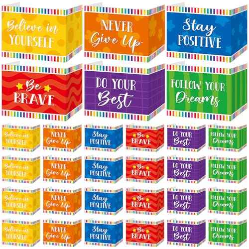 24 Pcs Inspirational Privacy Folders Bulk for Students Cardboard Privacy Boards Desk Divider Panel Waterproof Testing Divider for Classroom Teacher Back to School Study Supplies (Colorful)