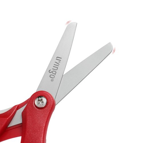 LIVINGO 24 Pack 5” Kids Scissors, Blunt Safety Blade, Left/Right Handle, Bulk School Supplies Preschool Shears for Teachers Student Toddler Children Classroom Crafting Cutting Paper