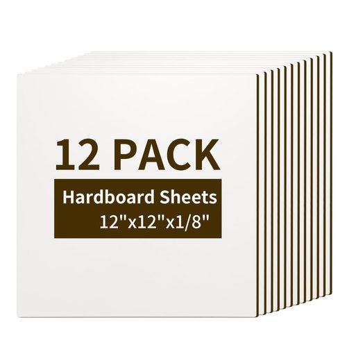 PYD Life 12 Pack Sublimation Hardboard Blanks MDF Wood Sheets Bulk White 12" x 12",1/8" Thick(3 mm) for Custom Coasters Photo Frames,for Xtool Glowforge 40 W Cutting Machine DIY Projects