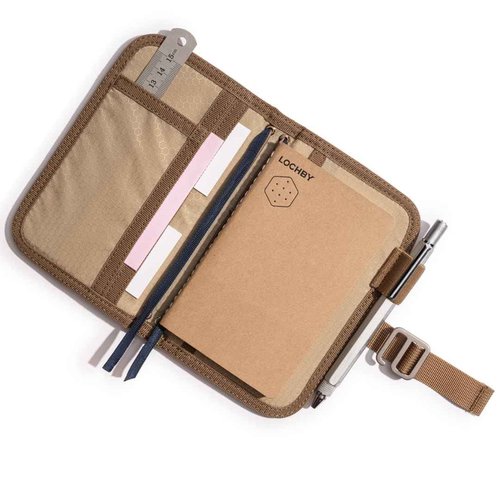 LOCHBY® Mini Field Journal | Water Resistant Waxed Canvas | Pen Loop | Included Tomoe River Notebook | Perfect for Travel, Art, Bullet Journal