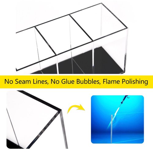 Acrylic Pen Holder Handmade,4 Slot Pencil Organizer Countertop,Pencil Stationery Organizer for Office Accessory, Makeup Cosmetic Brushes Storage, Vanity Organizer for Bathroom (Black based, 2PACK)