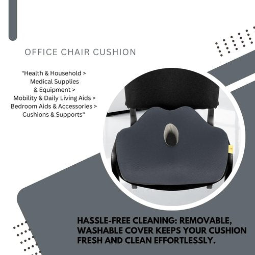 Office Chair Cushion,car seat Cushion, Ergonomic Memory Foam Seat Cushion, Supportive Comfort for Long Drives and Office Use, Airplane Seat Cushion for Long Flight