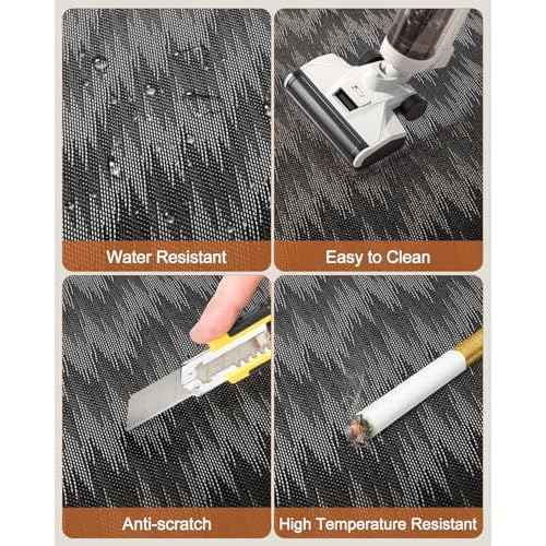 Blvornl Large Office Chair Mat for Hardwood Floor, Rolling Chair Mat for Hard Wood, Large Anti-Slip Hard Floor Protector, Heavy Duty Computer Desk Rug for Office and Home 35.4"*47.2" Dark Grey