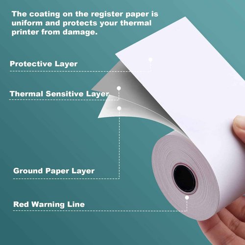 SJPACK Thermal Paper 3 1/8 x 119ft Pos Receipt Paper, 50 Rolls Cash Register Roll TM-T88 T-20 T-90 SRP-350 370