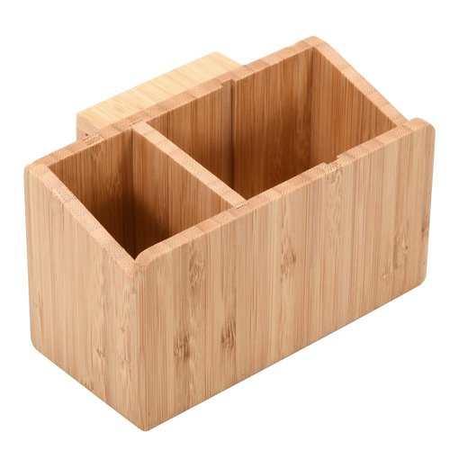 MobileVision Bamboo Office Organizer Complete Set INCLUDES: Charging Station, Pencil & Pen Holder w/Tray for Notepads, Drawer for Office Supplies & Stationary