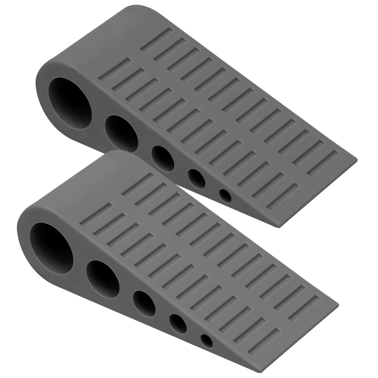 Optish 1.9 Inches Heavy Duty Door Stopper, 2 Pack Rubber Door Stop, Door Stoppers for Bottom of Door, Large Door Stopper Wedge for Home Office School (Dark Grey)