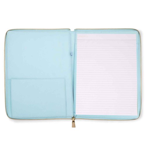 kate spade new york 13.25" x 9.50" Faux Leather Notepad Zip Folio with Interior Pocket, Zipper Close, and Pen Loop (Safari Floral)