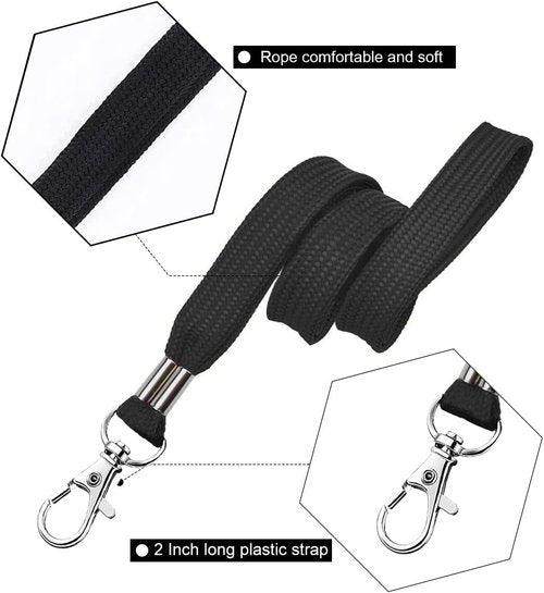 2Pack Heavy Duty ID Badge Holder by [Brand Name] - Clear Vertical Card Holder with Black Lanyards for Offices & Employees