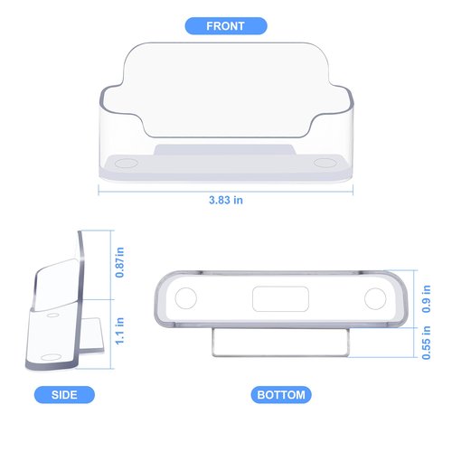 16 Pack Clear Business Card Holder for Desk, Plastic Business Card Display Desktop Acrylic Business Card Stand for Office, Exhibition Booth