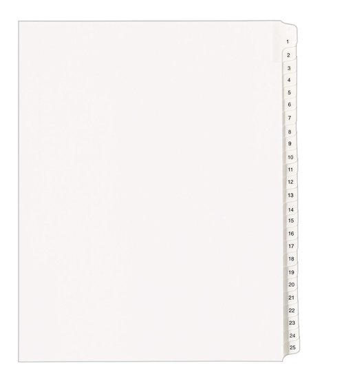 Avery 1-25 Legal Exhibit Dividers for 3 Ring Binders, 25-Tab Sets, Allstate Style, 20 Binder Divider Sets (01701)