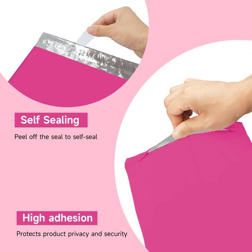 KKBESTPACK Poly Mailers Envelopes Self Sealing Shipping Mailers Bags (10 x 13 Pack of 1000, Pink)