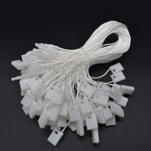 7 Inch Hang String Tag Fasteners Nylon Snap Lock Pin Loop Fastener Hook Ties 1000Pcs (White)