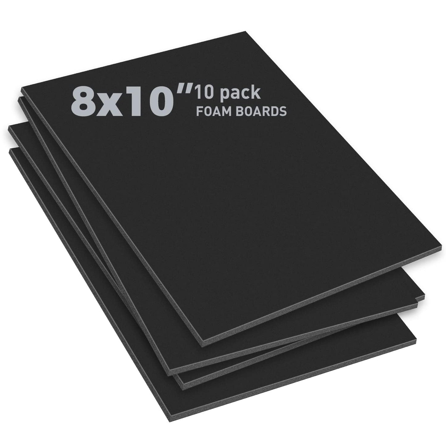 Golden State Art, Pack of 10, 3/16" Thick, 8x10 Black Foam Boards (8x10, Black)