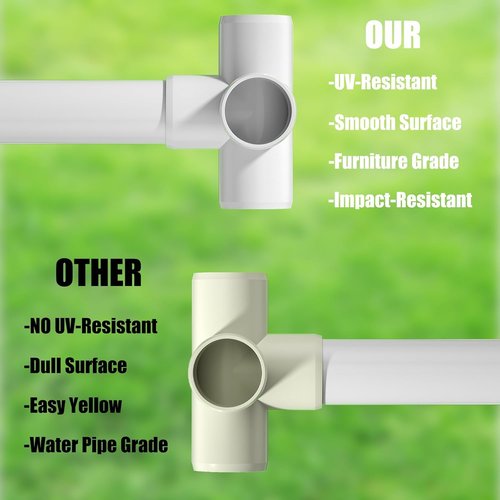 PVC Fitting 4 Way Connector - Heavy Duty 1/2 Inch SCH40 Elbow Fitting | 20PCS for DIY Garden & Water Supplies