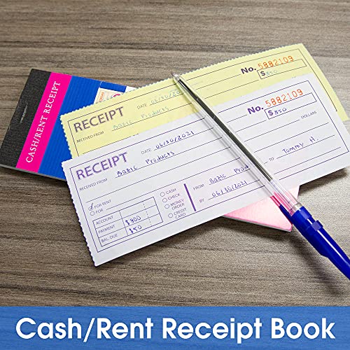 BAZIC 50-Set Cash or Rent Receipt Book, 2-Part Carbonless, 6-Digit No., 1-Pack