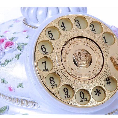 TelPal Rotary Dial Telephone Retro Old Fashioned Landline Phones with Classic Metal Bell,Corded Phone for Home and Decor