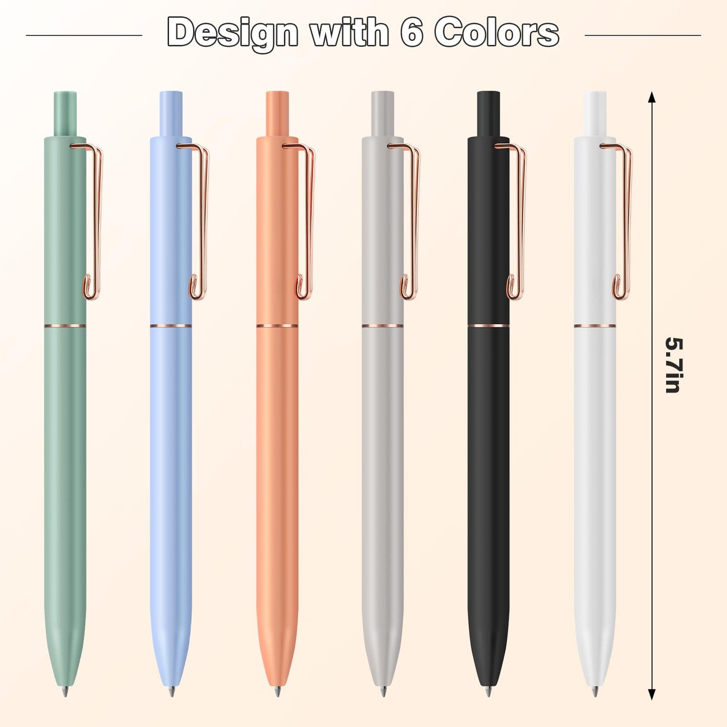 SUIN Gel Pens - 0.7mm Quick-Dry Black Ink, Retractable Rolling-Ball Gel-Pens, Medium Fine Point for Smooth Writing - Cute Office and School Supplies, Ideal Gifts for Women (12)