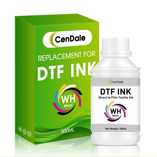 CenDale Premium DTF White Ink - DTF Transfer Ink for PET Film, Refill DTF Ink for Epson ET-8550, L1800, L800, R2400, P400, P800, XP15000, Heat Transfer Printing Direct to Film (500ml)