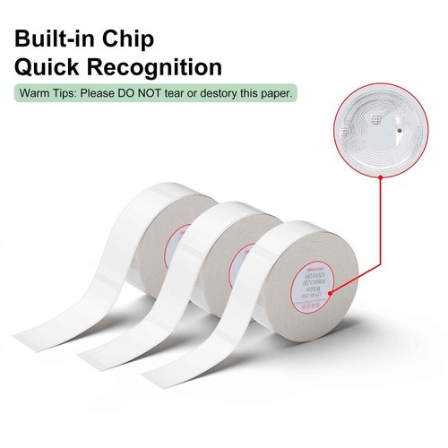 NIIMBOT D11 D110 D101 Label Tapes, 6 Rolls Adapted D11 Label Print Paper, D110 Thermal Sticker Paper 0.47"x 1.57" Waterproof Self Adhesive Labeling Tape(White)