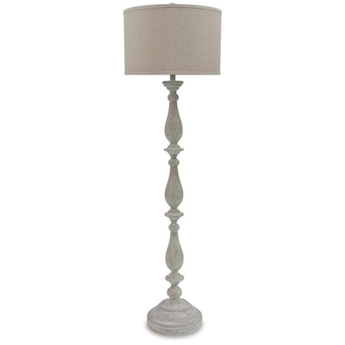 Signature Design by Ashley Bernadate Cottage 61" Candlestick Design Floor Lamp, Whitewash