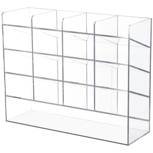 Toyoget Clear Acrylic Pen Holder, Large Capacity Vertical Marker Pen Organizer Desktop Display Storage Container for Office Stationery Pencil Art Supplies, 13 x 4.1 x 10.2 Inch