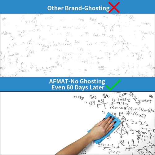 AFMAT WS002 Whiteboard Sticker, 11ft Dry Erase Wallpaper, Peel and Stick Whiteboard Contact Paper for Wall, 132'' x 17.3'' White Board Stick on Wall, Dry Erase Board Roll Adhesive, 6 Markers, 2 Rolls
