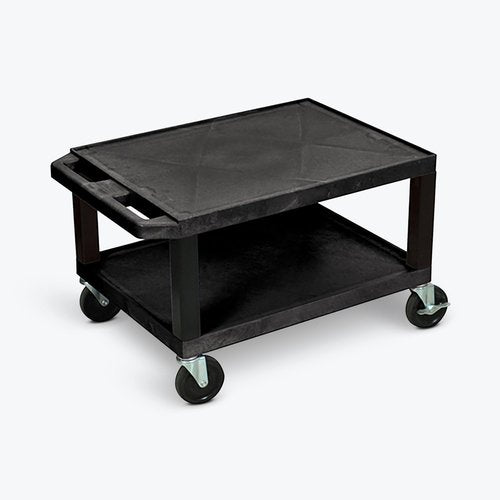 A-to-Z Supply WT16-N 16" AV Cart, 2 Molded Plastic Shelves, Heavy-Duty Casters, Ergonomic Handle, Optional Electrical Assembly, 24"W x 18"D x 16"H, Made in USA