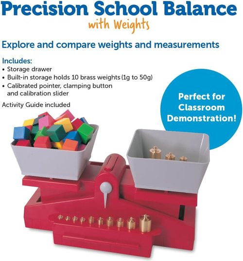 Learning Resources Precision School Balance - Includes Weights for Grades 4 and Up
