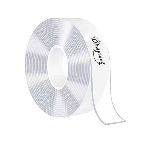 Ohayooz® Heavy Duty Double-Sided Tape - Extra Strong, Removable 10FT Clear Nano Adhesive for Photos & Decor