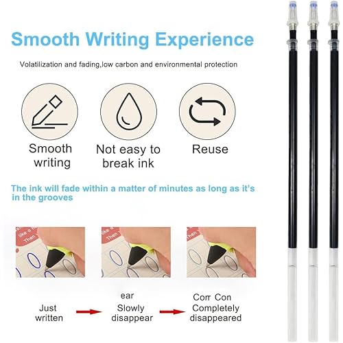 AALGO 24pcs Magic Pens & Refills for Children's Magic Copybooks, Grooved Kids Book Disappearing Ink Pen with Writing Training Aid Pencil Grip,Tracing Books Material for Kindergarten Kids