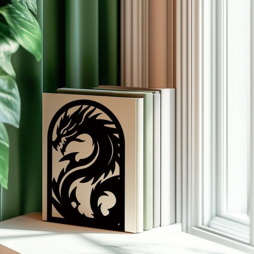 INFUNLY 1 Pair Metal Book Ends for Shelves Loong Non-Skid Bookshelf Holder Stand Black Book Stopper Support for Desktop 7.1x4.7x3.5 for Home Office Library School Kitchen Decor