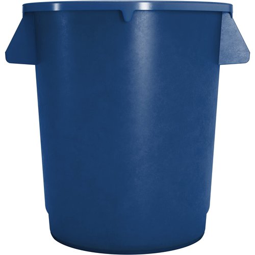 SPARTA Bronco Waste Container Trash Container, Round Trash Bin for Disposal, 10 Gallons, Blue, (Pack of 6)