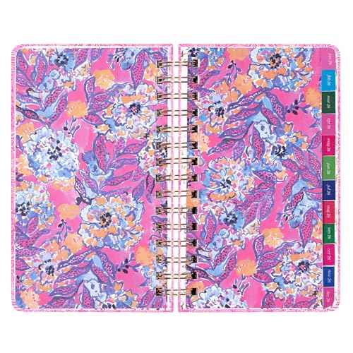 Lilly Pulitzer Medium Planner August 2025 - December 2026, Weekly Agenda & Monthly Calendar, Stickers, Pockets, Spiral Binding, 5" x 8.25" (Palm Beach Playground)
