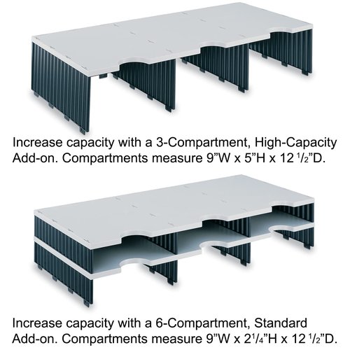 Ultimate Office Tierdrop Desktop Organizer. 6-Compartment High Capacity Mail, Classroom and Literature Sorter, Features Extra High Slots for Bulky Packages & Supplies. Add-On Tiers for Easy Expansion
