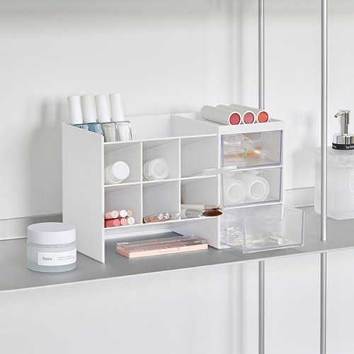 Stackable Marker Organizer With Drawer - 6-grid Inclined Pen Slot Desktop Stationery Storage Holder - Large Pencil Marker Desk Pen Organizer
