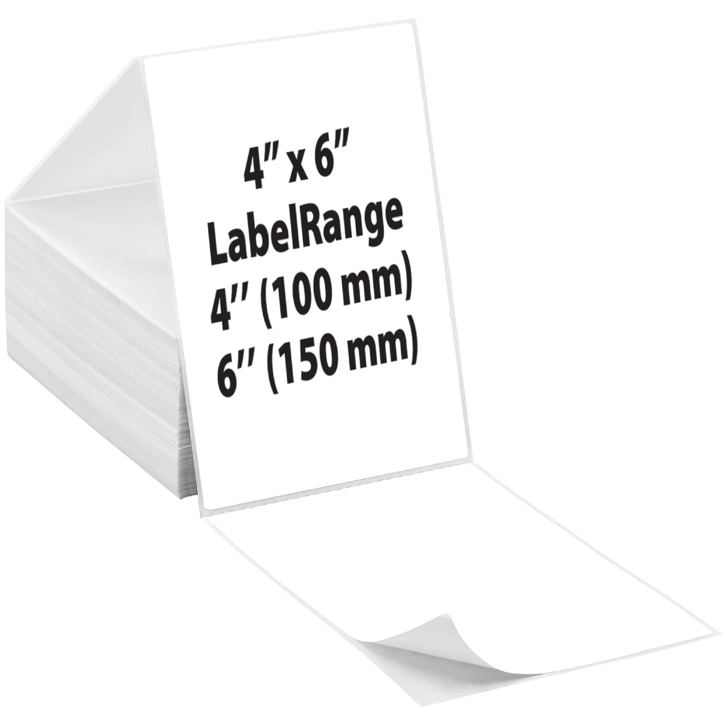 Svel Fanfold 4"x6" Direct Thermal Labels White Perforated Shipping Labels,1 Stack,Total 2000