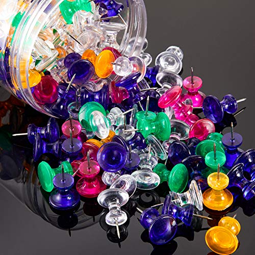 Outus 60 Pcs Giant Push Pins Large Thumb Tacks - Colorful with Case (Colorful / 60)