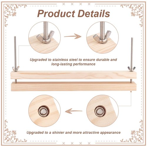 BENECREAT Wooden Bookbinding Press Large Press Bookbinder 15x1.5 Inch Flat Paper Press Machine Wood Form Factor Padding Press for Home, School, Office DIY Bookbinding