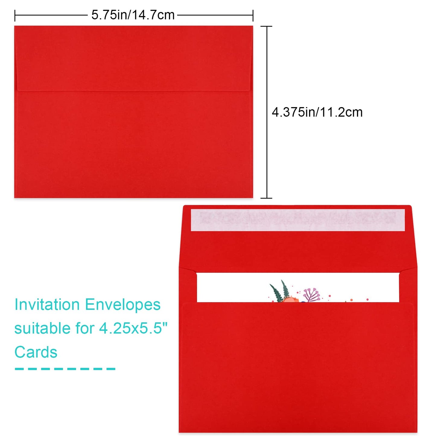 70 Packs of Invitation Envelopes, A2 Envelopes Red Postcard for 4.5x5.5 for Invitations, Self Seal for Photos RSVP, Greeting Cards
