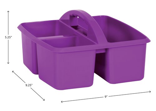 Teacher Created Resources Purple Portable Plastic Storage Caddy 6-Pack for Classrooms, Kids Room, and Office Organization, 3 Compartment